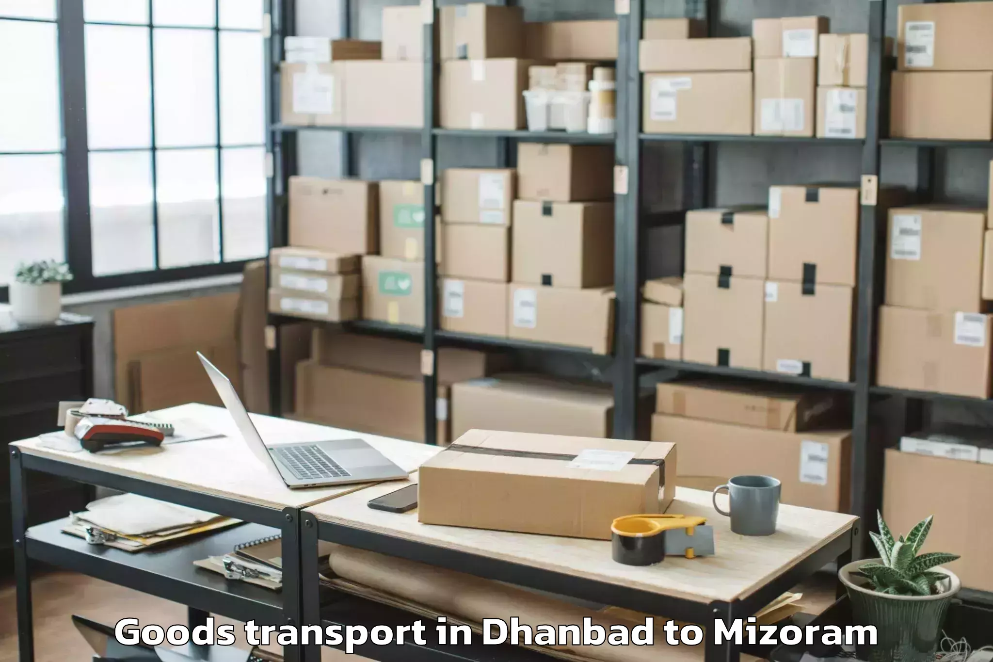 Hassle-Free Dhanbad to Mizoram University Aizawl Goods Transport